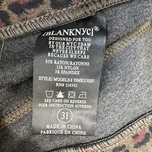 BLANK NYC Clark Legging WMNS 31 Brown Leopard Print Pull On Stretchy Ponte Knit - Picture 9 of 13